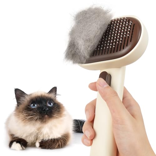 Aumuca Self-Cleaning Slicker Brush for Dogs and Cats Grooming Tool