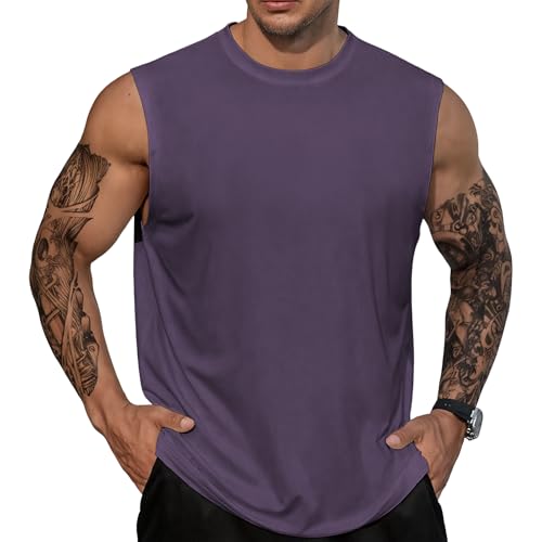 Domirica Men's Quick Dry Sleeveless Tank Top Workout Fitness Shirt