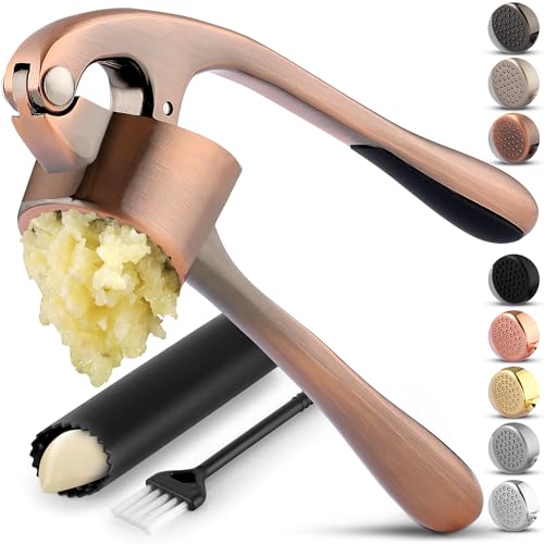 Zulay Kitchen Premium Garlic Press Set Stainless Steel