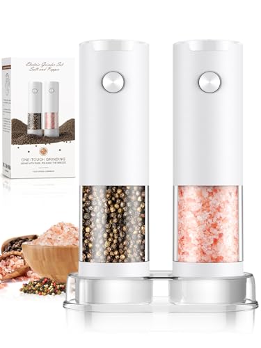 Ioion Electric Salt and Pepper Grinder Set Adjustable Coarseness Battery Operated