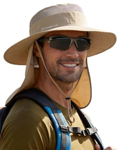 Camptrace Wide Brim Sun Hat with Neck Flap Nylon