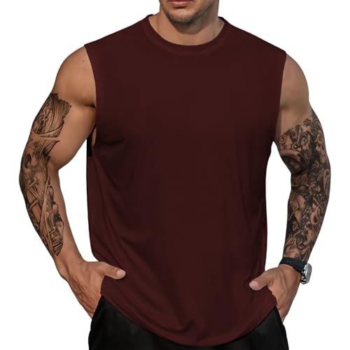 Domirica Men's Quick Dry Sleeveless Tank Top Workout Fitness Shirt