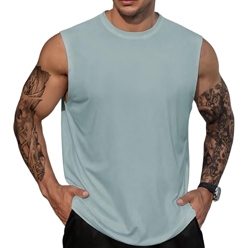 Domirica Men's Quick Dry Sleeveless Tank Top Workout Fitness Shirt