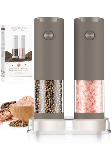 Ioion Electric Salt and Pepper Grinder Set Adjustable Coarseness Battery Operated