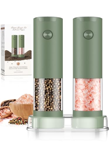 Ioion Electric Salt and Pepper Grinder Set Adjustable Coarseness Battery Operated