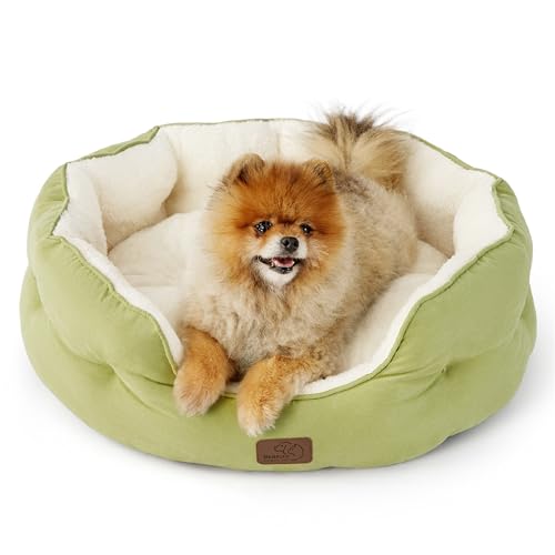 Bedsure Washable Round Plush Small Dog Bedding Mat