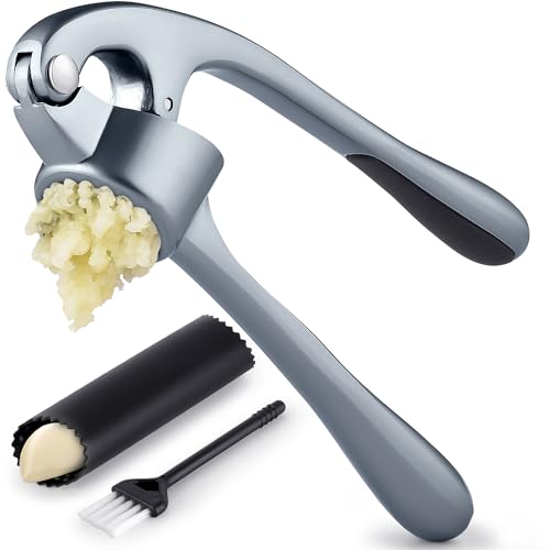 Zulay Kitchen Premium Garlic Press Set Stainless Steel