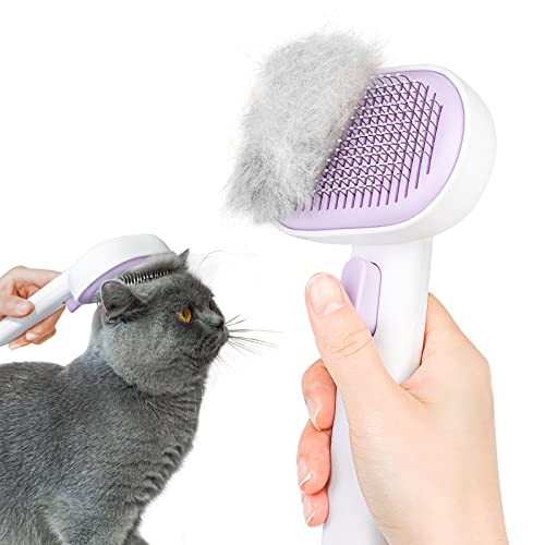 Aumuca Self-Cleaning Slicker Brush for Dogs and Cats Grooming Tool