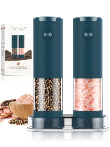Ioion Electric Salt and Pepper Grinder Set Adjustable Coarseness Battery Operated