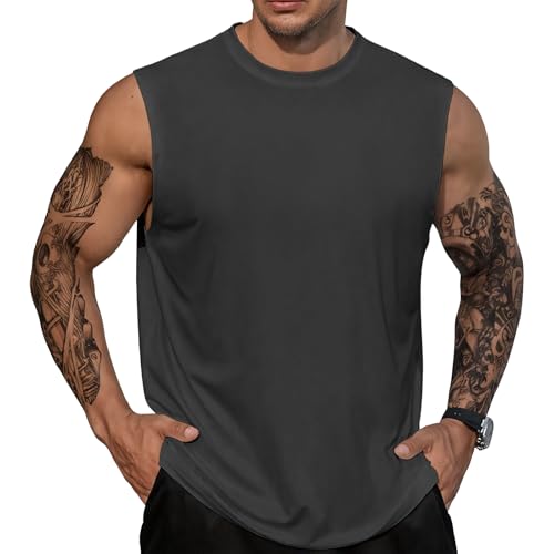 Domirica Men's Quick Dry Sleeveless Tank Top Workout Fitness Shirt
