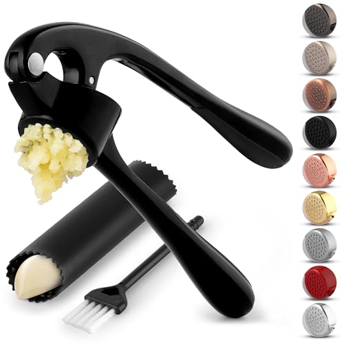 Zulay Kitchen Premium Garlic Press Set Stainless Steel