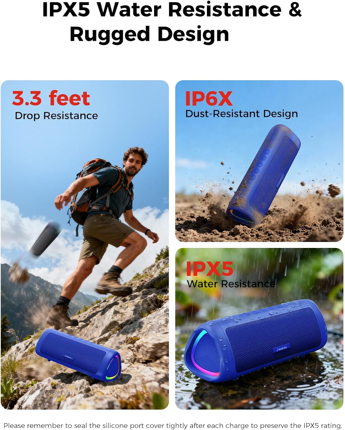 20W Bluetooth Speaker | Portable Wireless Waterproof Speaker with HD Sound & 24H Playtime for Outdoor, Camping & Parties