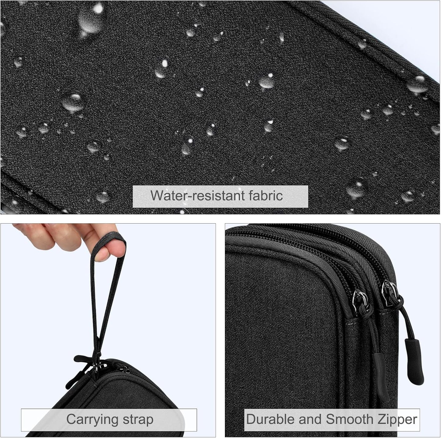 Travel Cable Organizer Pouch | Waterproof Electronic Accessories Storage Bag for Chargers, Cords, Earphones & Phone Accessories