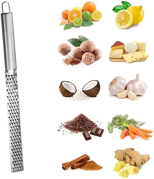 Stainless Steel Zester Grater Multipurpose Kitchen Tool Silver
