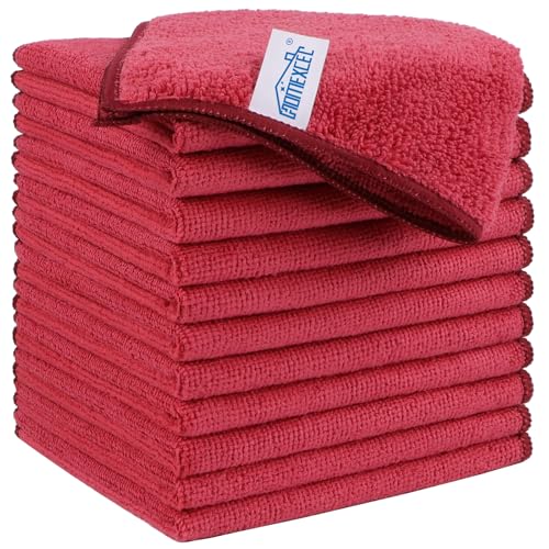 HOMEXCEL Microfiber Cleaning Cloths Lint-Free Reusable 12 Pack