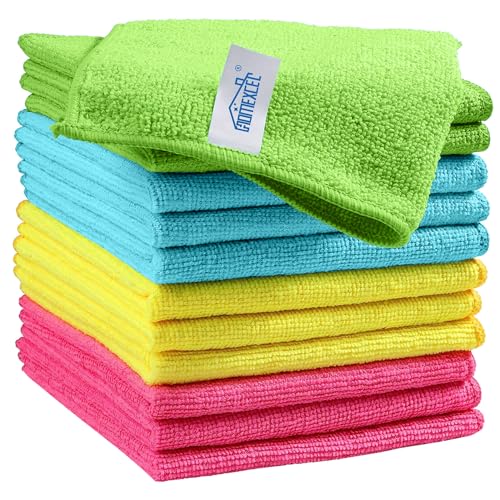 HOMEXCEL Microfiber Cleaning Cloths Lint-Free Reusable 12 Pack