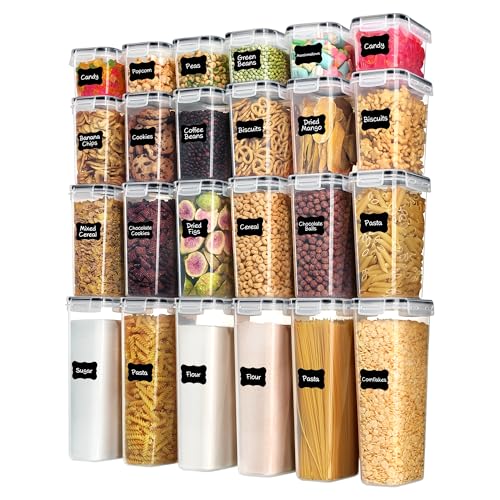 Vtopmart 24-Piece Airtight Kitchen Food Storage Container Set Black