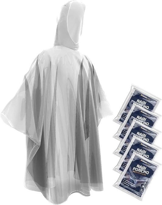Hagon PRO Disposable Rain Ponchos for Adults 5 Pack