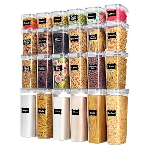 Vtopmart 24-Piece Airtight Kitchen Food Storage Container Set Black