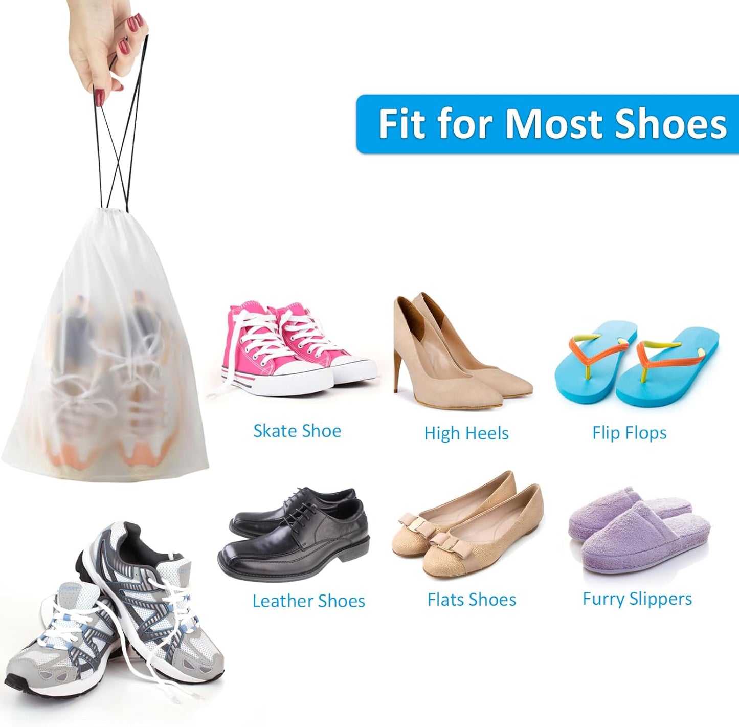 Travel Shoe Bags, Waterproof Shoe Bags, Drawstring Shoe Bags, Luggage Organizer, Packing Essentials