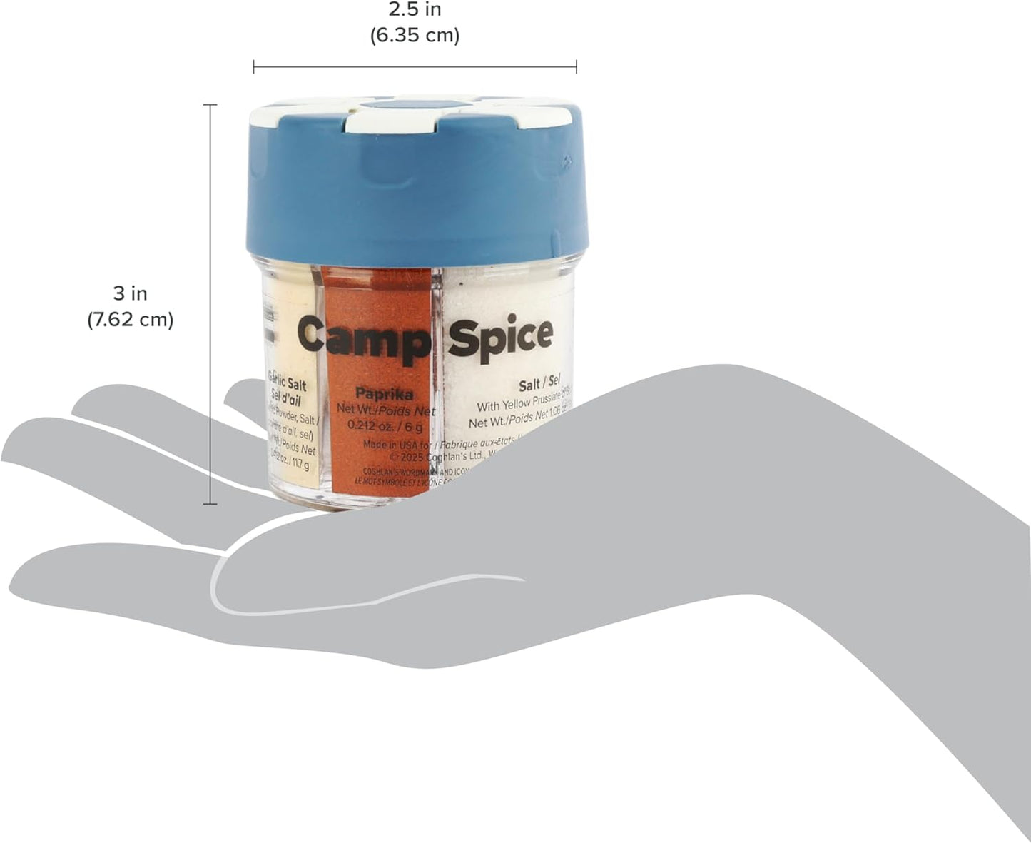 6-in-1 Spice Shaker | Portable Seasoning Container for Camping, Travel, BBQ & Kitchen Cooking