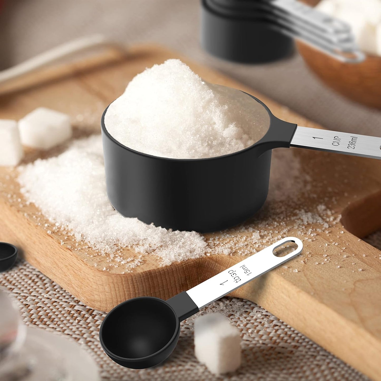 Measuring Cups & Spoons Set | Stackable Nesting Measuring Cups with Stainless Steel Handles | Kitchen Tool for Baking & Cooking