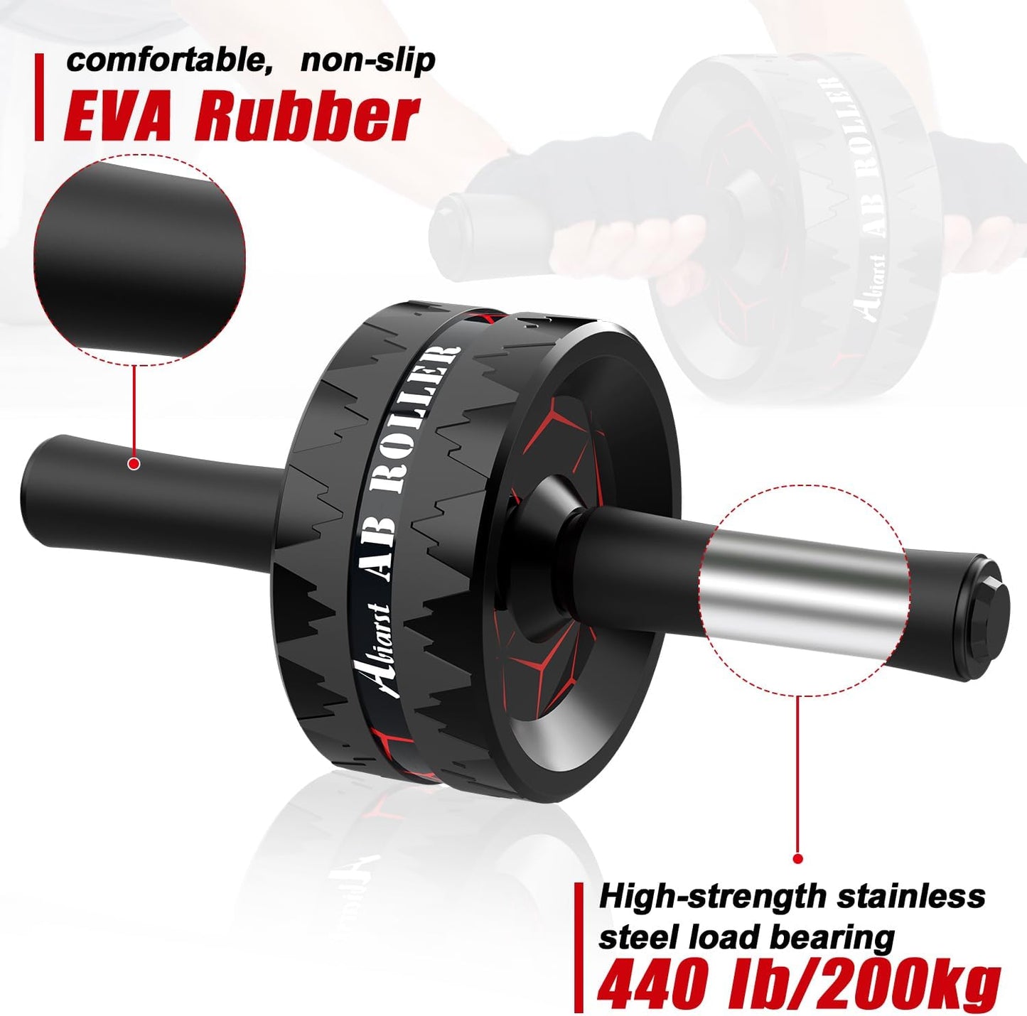 Abiarst Ab Roller Wheel Dual-Wheel for Core Strength Training Black