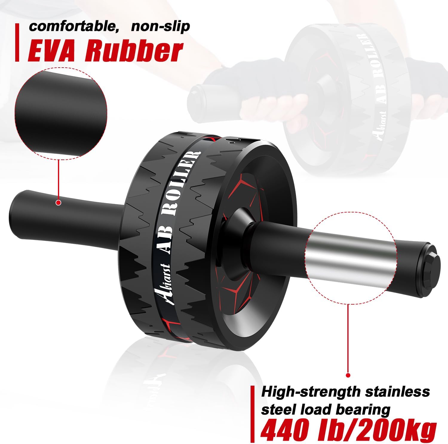 Abiarst Ab Roller Wheel Dual-Wheel for Core Strength Training Black