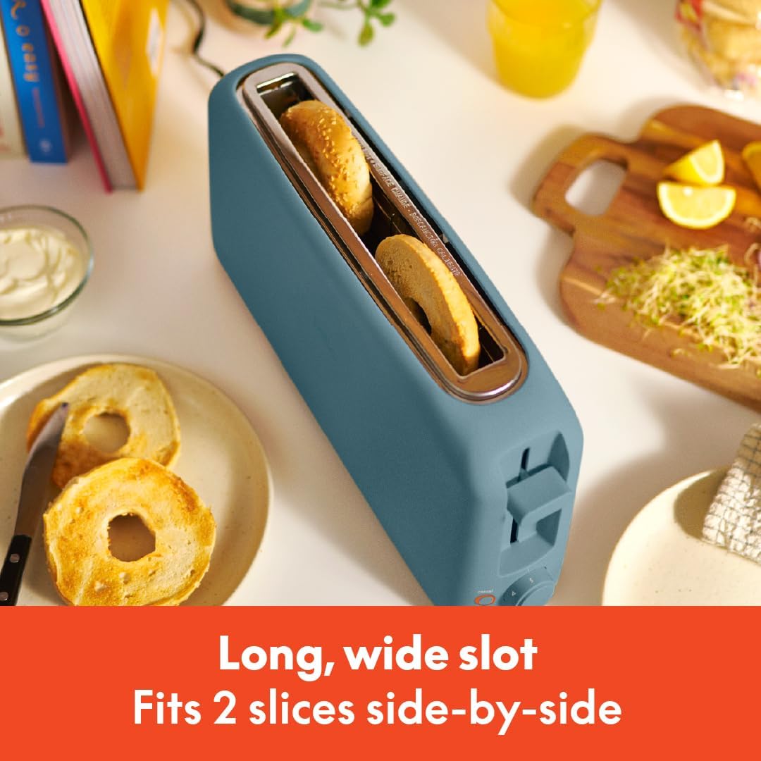 BELLA Slim 2-Slice Toaster, 10-inch Long Slot, Surf