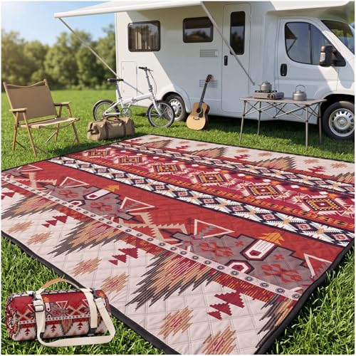 Genovega Waterproof Picnic Blanket 80x80 Inch Outdoor Camping Mat