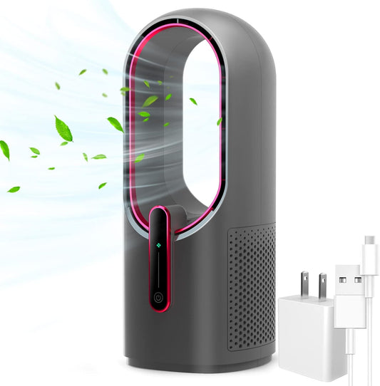 KONSIDEN F6 Bladeless Desk Fan 3-Speed Quiet 11.8 Inch