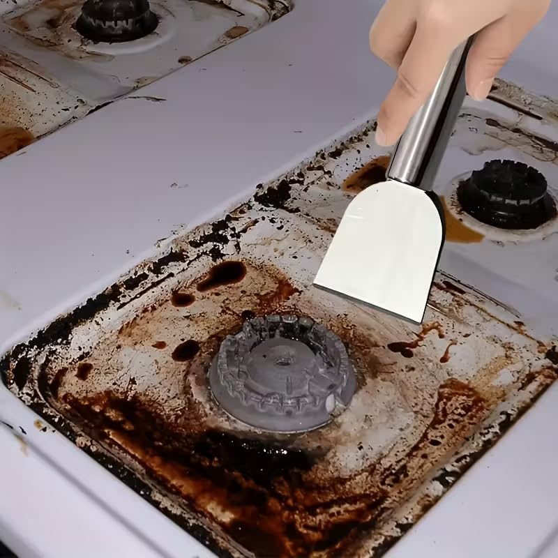 Multi-Purpose Stainless Steel Cleaning Scraper for Home and Kitchen Silver