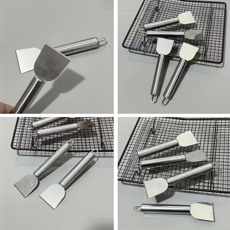 Multi-Purpose Stainless Steel Cleaning Scraper for Home and Kitchen Silver