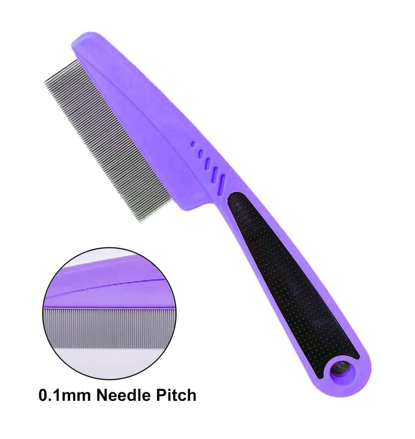 Yumflan Fine Tooth Flea Comb for Dogs and Cats Purple