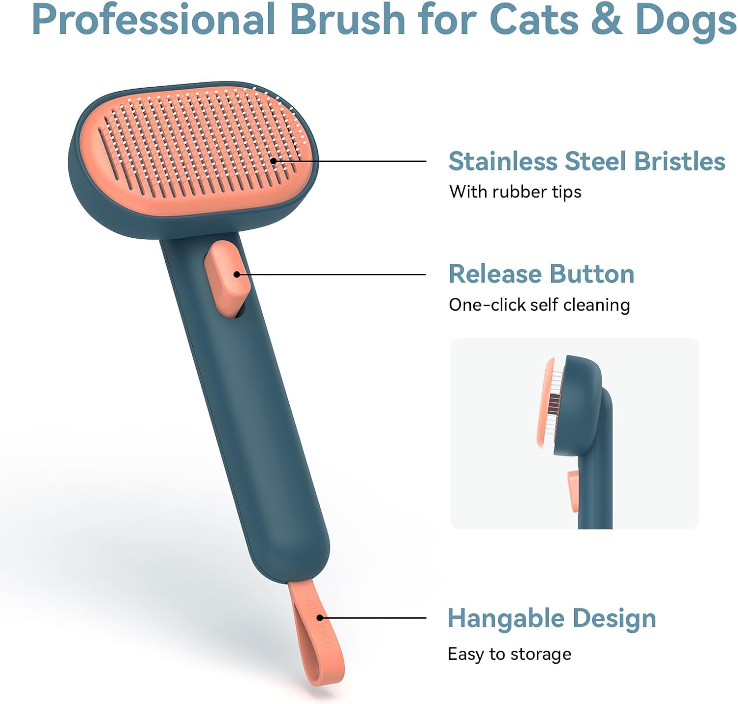 Aumuca Self-Cleaning Slicker Brush for Dogs and Cats Grooming Tool