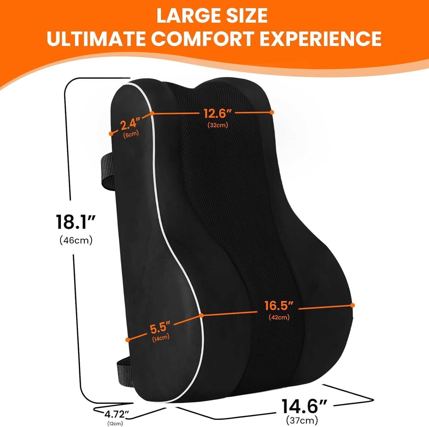 CloudBliss Ergonomic Memory Foam Lumbar Support Pillow