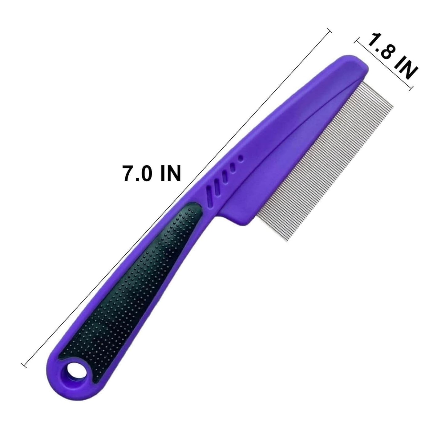 Yumflan Fine Tooth Flea Comb for Dogs and Cats Purple