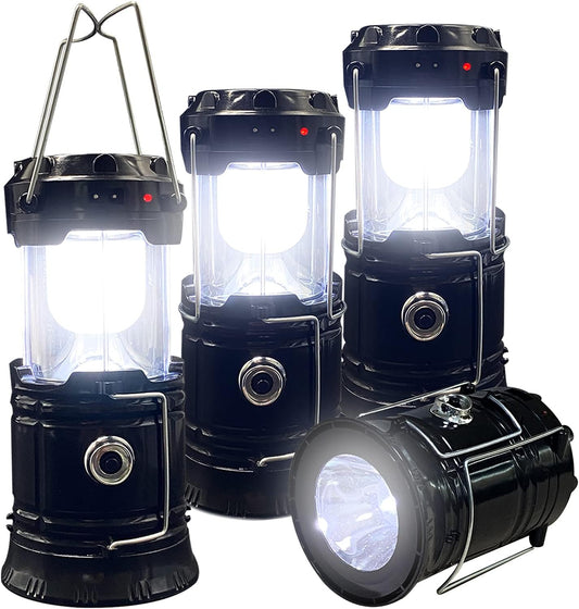 XTAUTO Collapsible LED Camping Lantern 4-Pack Waterproof Solar Rechargeable