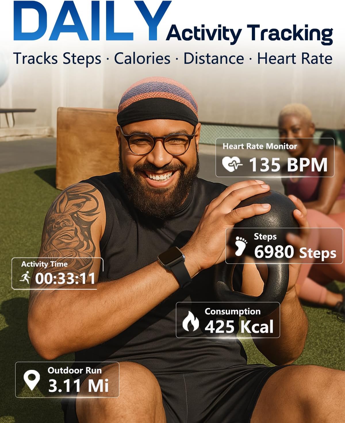 MorePro Air6 Fitness Tracker Heart Rate Blood Pressure Monitor