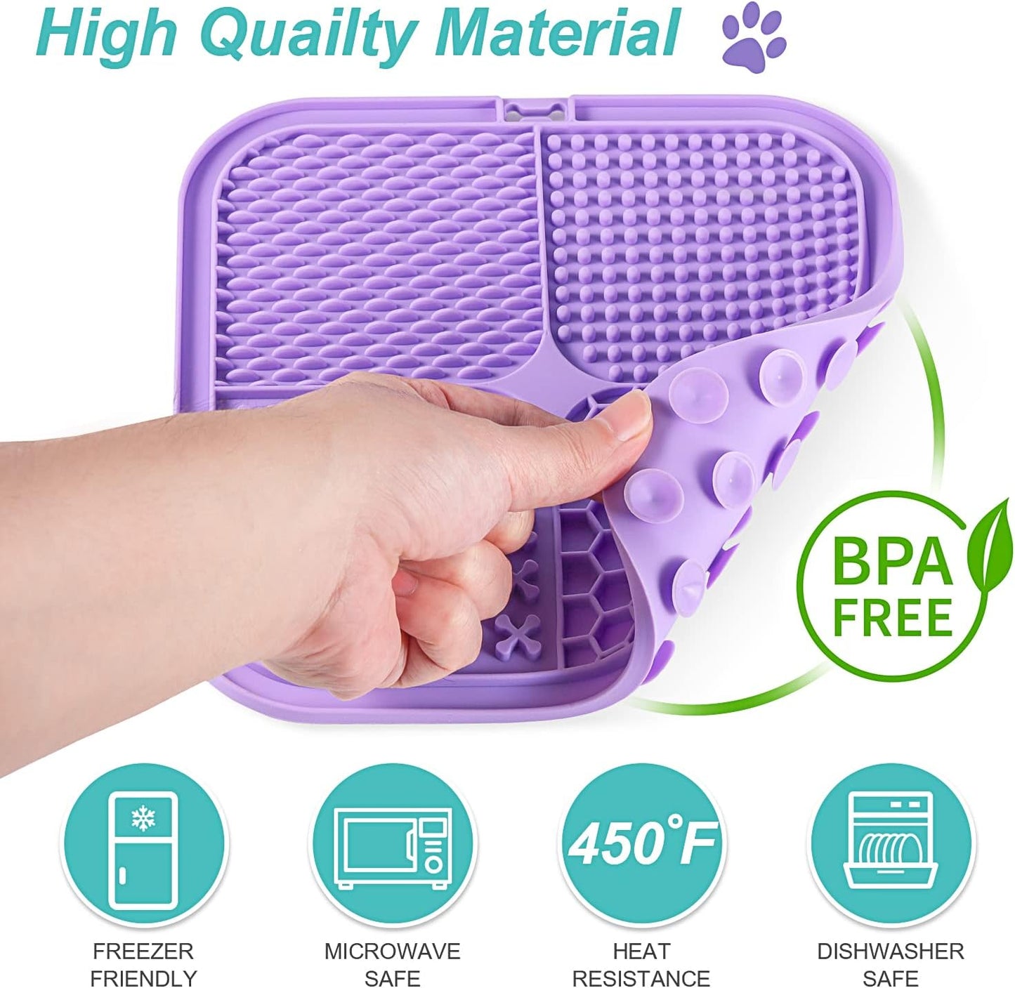 LUKITO 2 Pack Slow Feeder Lick Mat for Pets