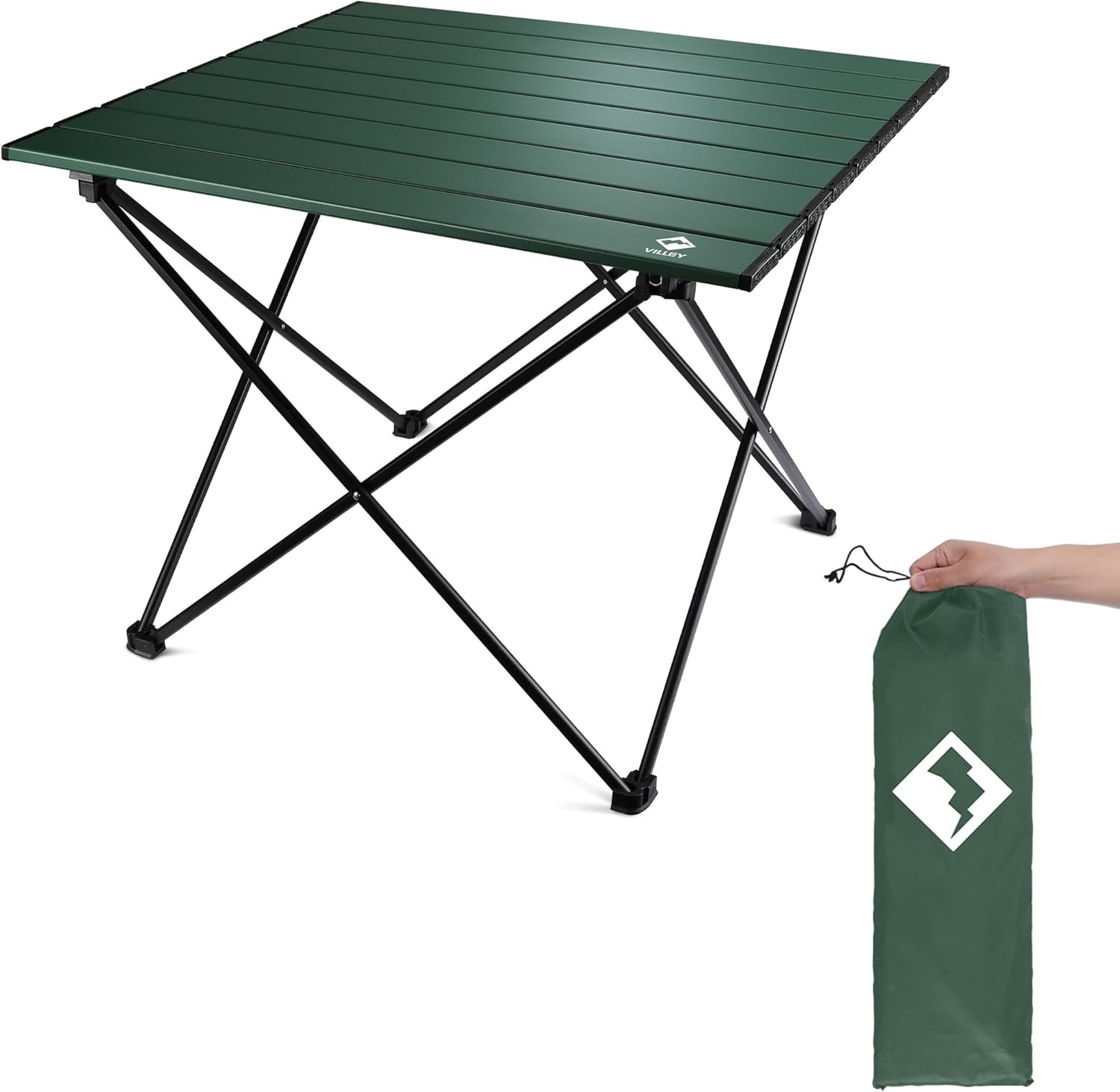 VILLEY Portable Folding Camping Table Ultralight Aluminum 16-inch