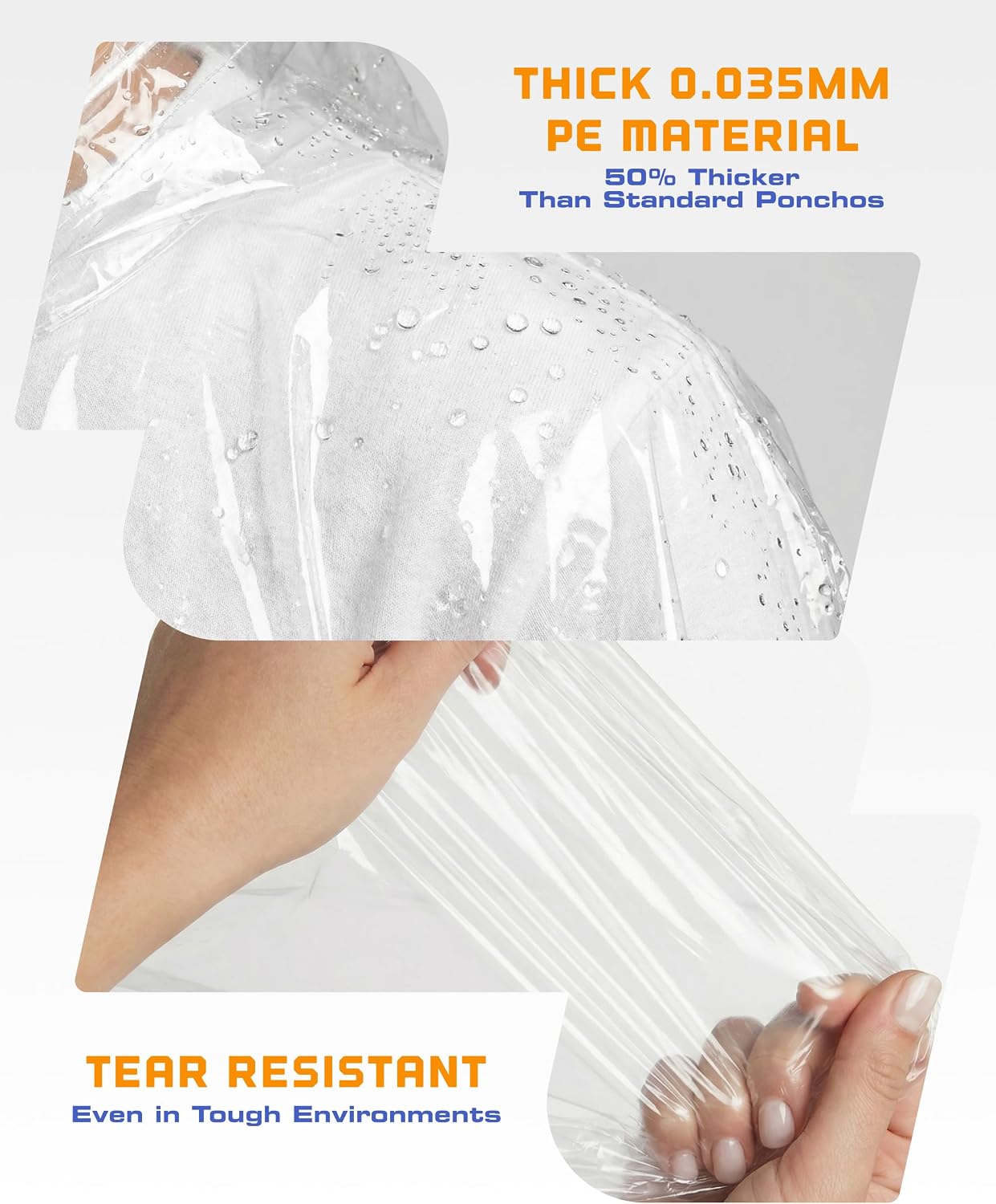 Hagon PRO Disposable Rain Ponchos for Adults 5 Pack