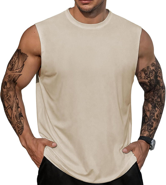 Domirica Men's Quick Dry Sleeveless Tank Top Workout Fitness Shirt