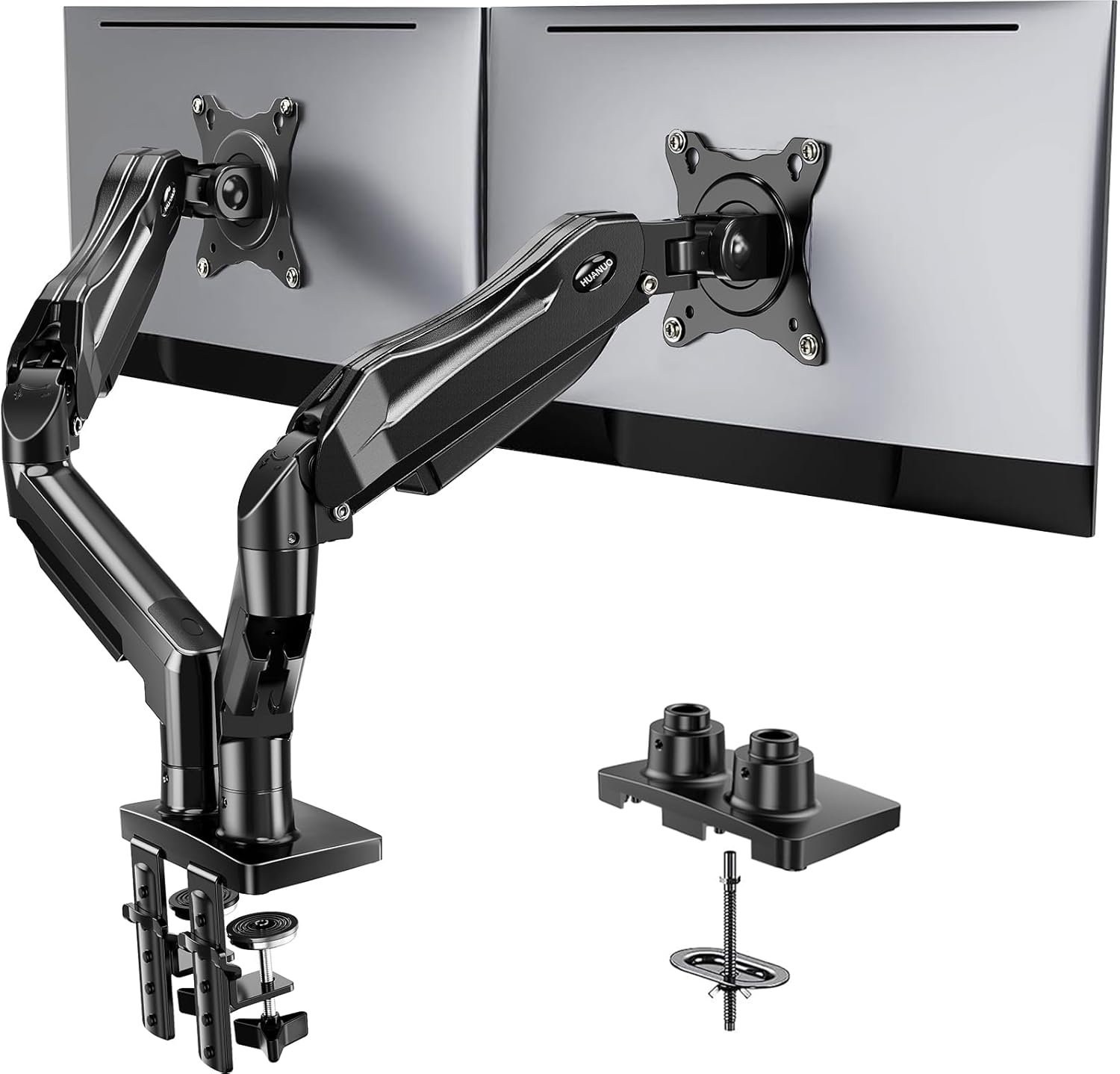 HUANUO FlowLift™ Dual Monitor Stand Full-Motion Desk Mount 13-32"