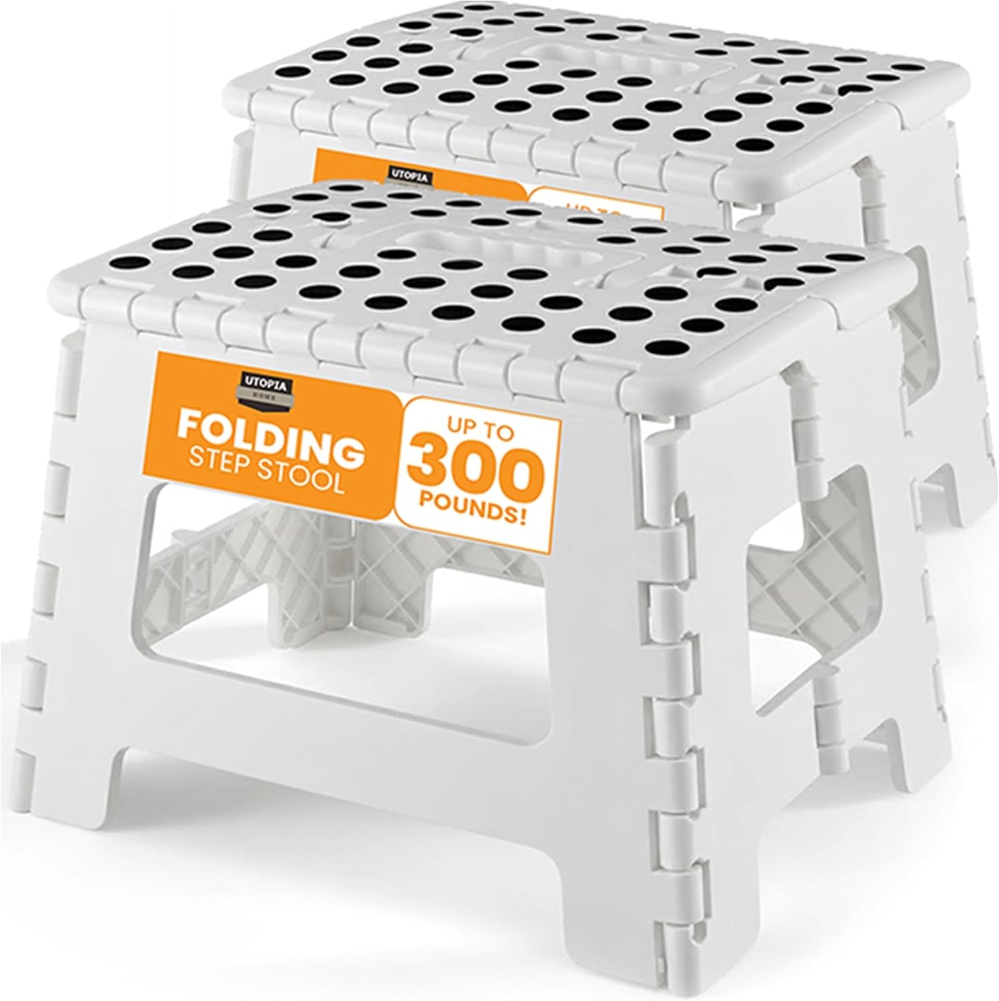 Utopia Home 9-Inch Folding Step Stool Anti-Slip Collapsible Plastic