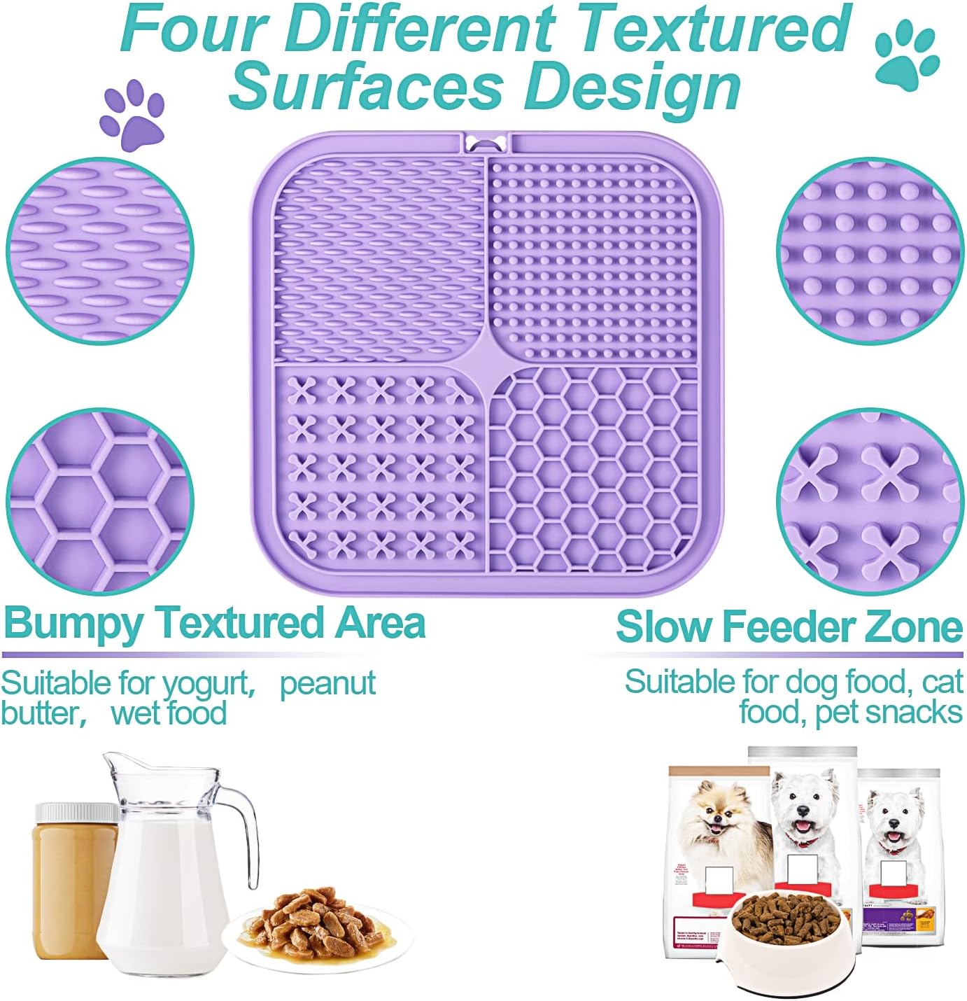 LUKITO 2 Pack Slow Feeder Lick Mat for Pets