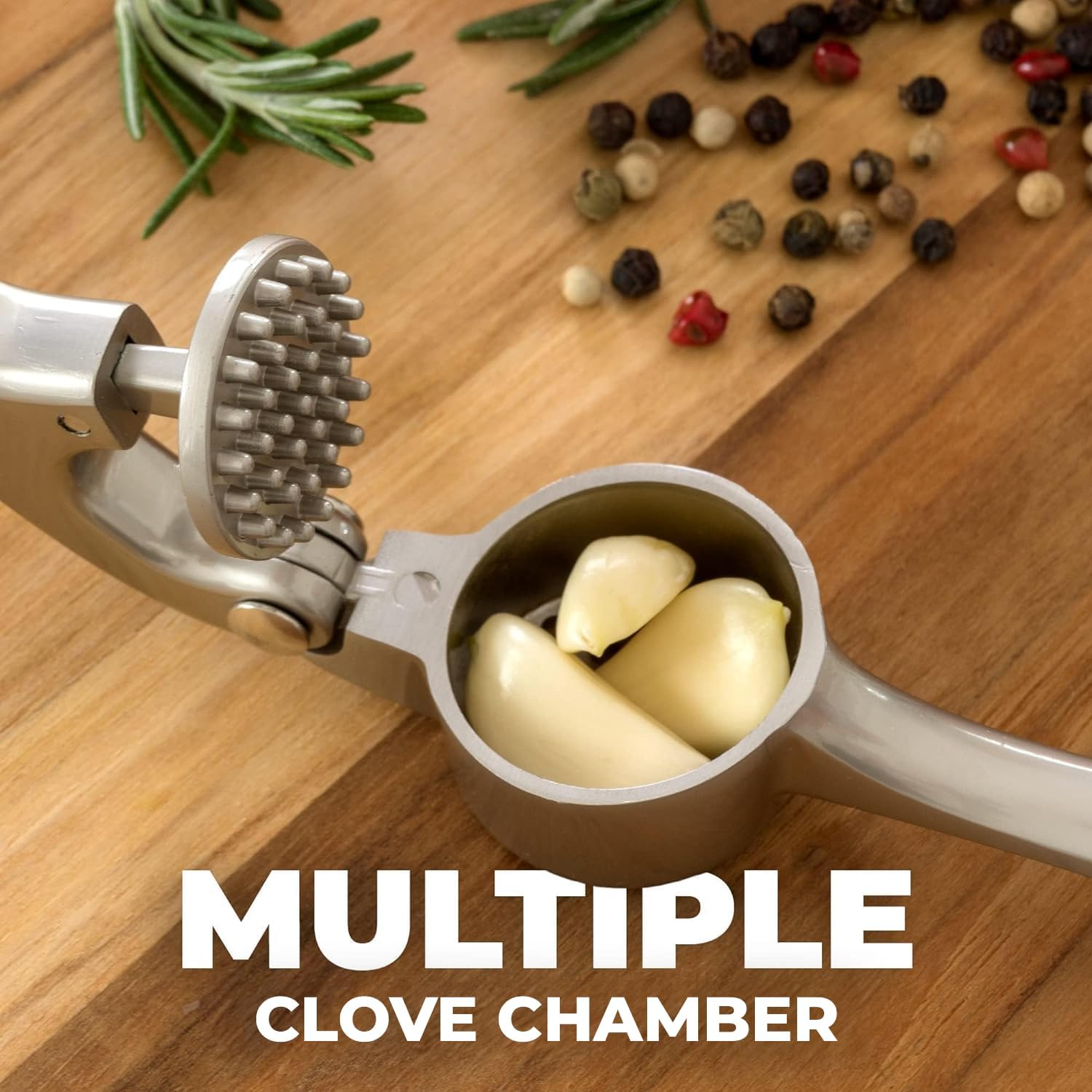Zulay Kitchen Premium Garlic Press Set Stainless Steel