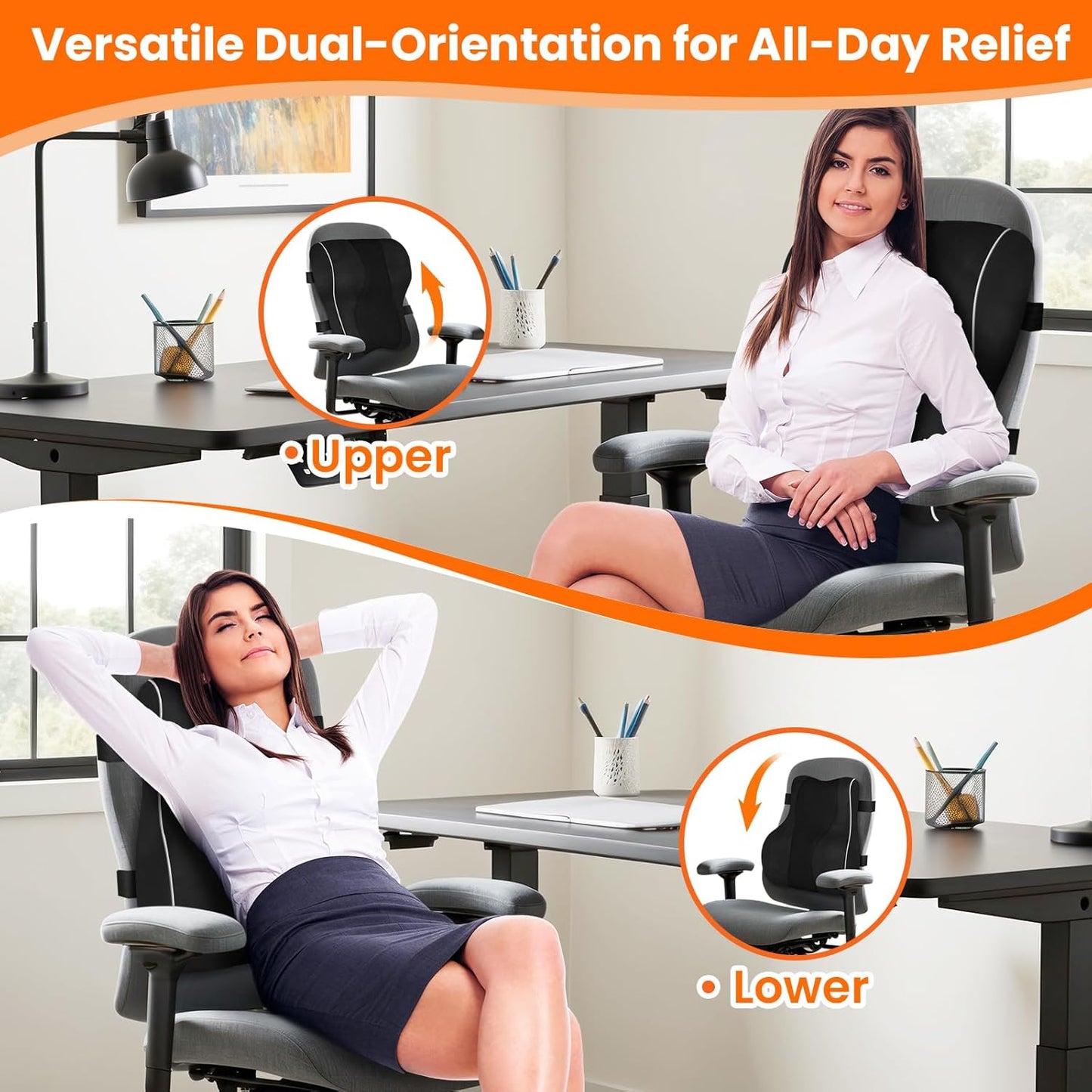 CloudBliss Ergonomic Memory Foam Lumbar Support Pillow