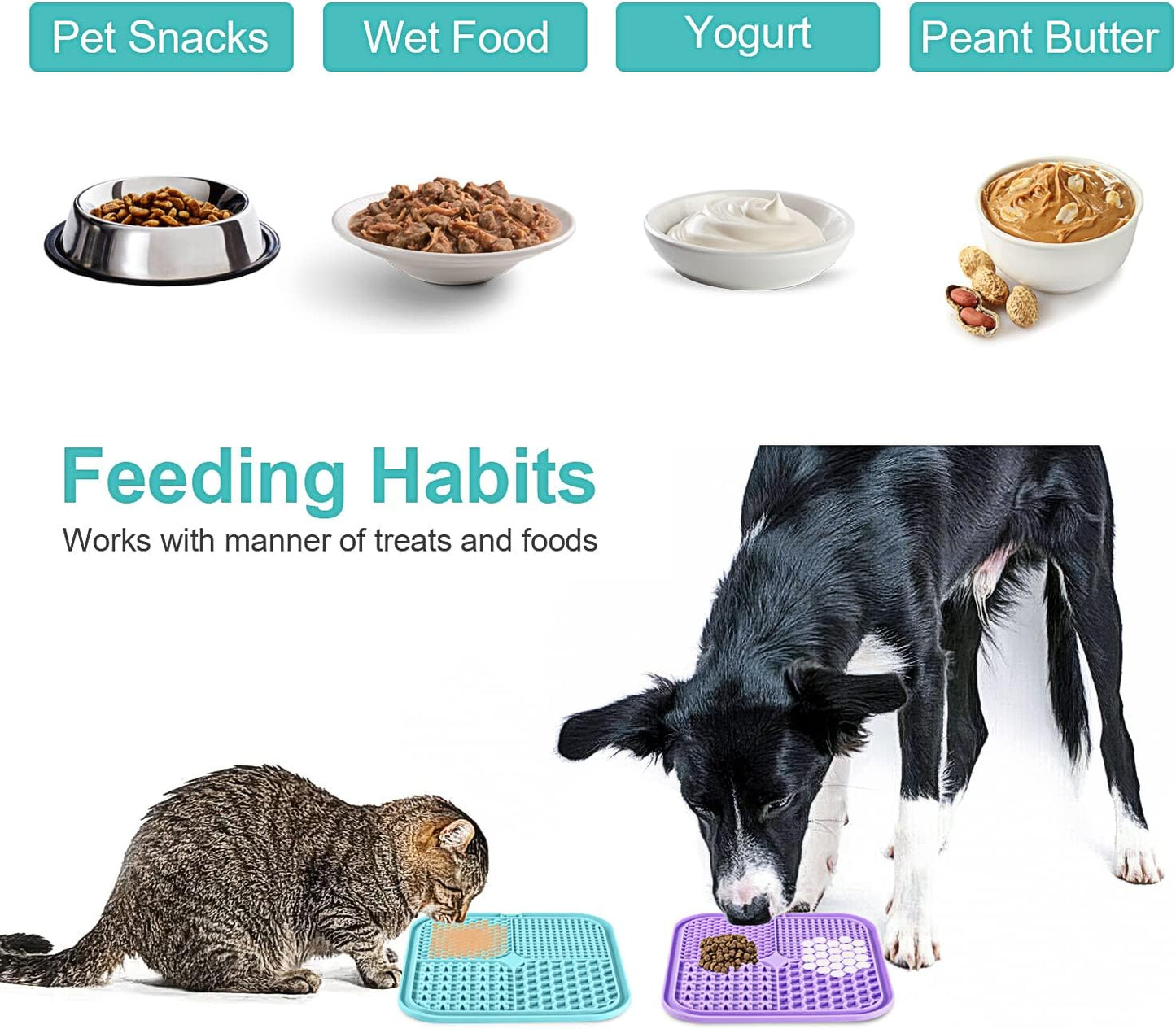 LUKITO 2 Pack Slow Feeder Lick Mat for Pets