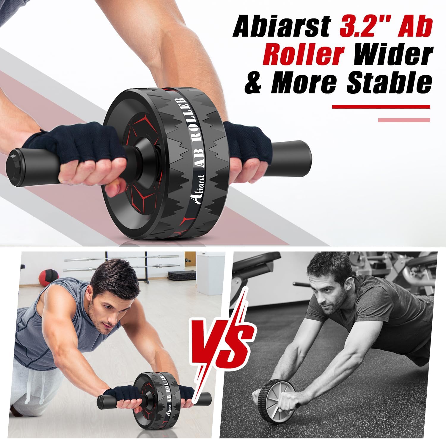 Abiarst Ab Roller Wheel Dual-Wheel for Core Strength Training Black